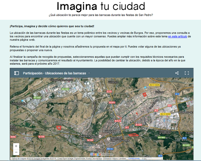 Captura de la web de Imagina Burgos para las barracas