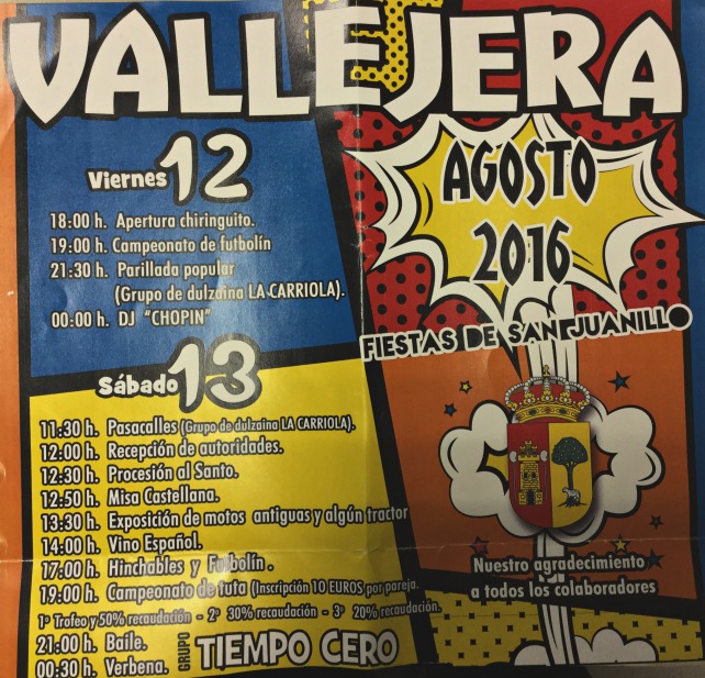 Cartel de fiestas de Vallejera, Burgos