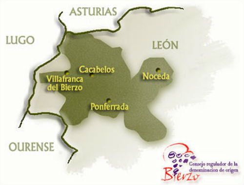 Mapa Bodegas Ruta de El Bierzo. Foto: http://www.crdobierzo.es/es/