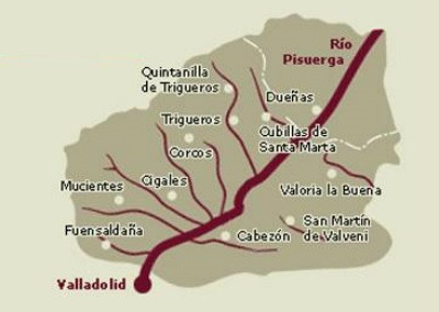 Mapa D.O. Cigales. Foto: D.O. Cigales