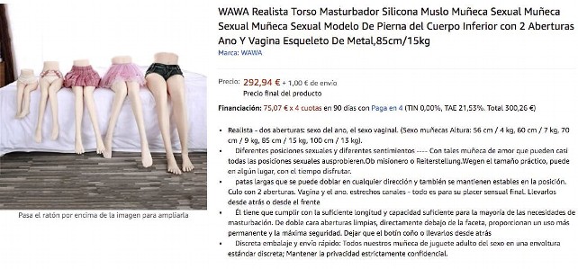 Producto a la venta en Amazon 