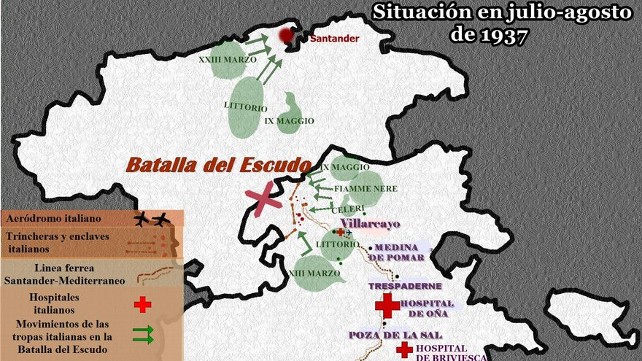  Mapa de la batalla del Puerto del Escudo. Mapa elaborado y cedido por Carlota Martínez Sáez 